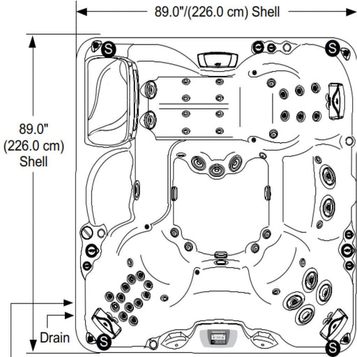 Sundance Spas Cameo Hot Tub Cover Gray 2002-2018+  (P/N: 6476-002G) - Aqua-Tech 