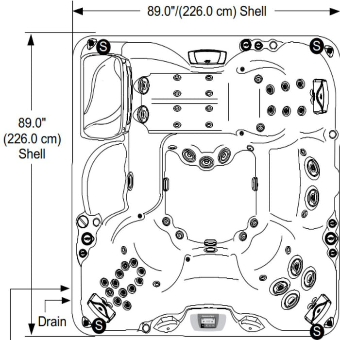 Sundance Spas Cameo Hot Tub Cover Gray 2002-2018+  (P/N: 6476-002G) - Aqua-Tech 