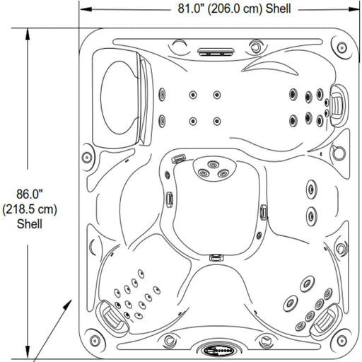 Sundance Spas Certa Hot Tub Cover Gray  (P/N: 6476-004G) - Aqua-Tech 