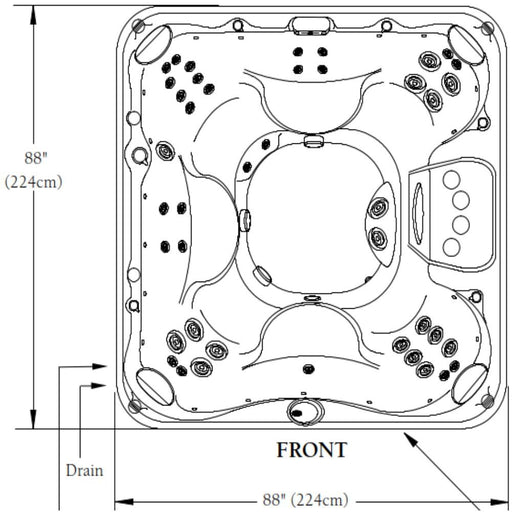 Sundance Spas Hartford Hot Tub Cover Gray  (P/N: 6476-003G) - Aqua-Tech 