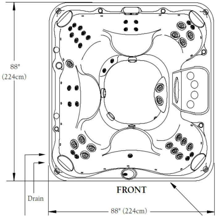 Sundance Spas Hartford Hot Tub Cover Gray  (P/N: 6476-003G) - Aqua-Tech 