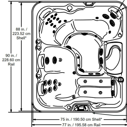 Sundance Spas Marin Hot Tub Cover Gray 2002-2005  (P/N: 6475-534G) - Aqua-Tech 