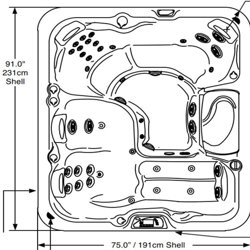 Sundance Spas Marin Hot Tub Cover Gray 2006-2017  (P/N: 6476-001G) - Aqua-Tech 
