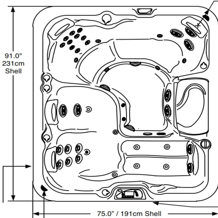 Sundance Spas Marin Hot Tub Cover Gray 2006-2017  (P/N: 6476-001G) - Aqua-Tech 