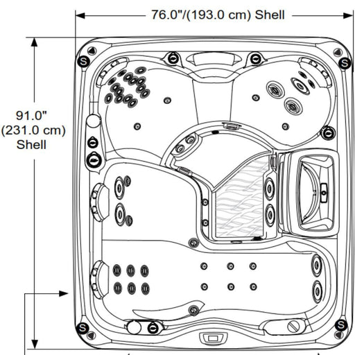 Sundance Spas Marin Hot Tub Cover Gray 2018+  (P/N: 6476-045G) - Aqua-Tech 