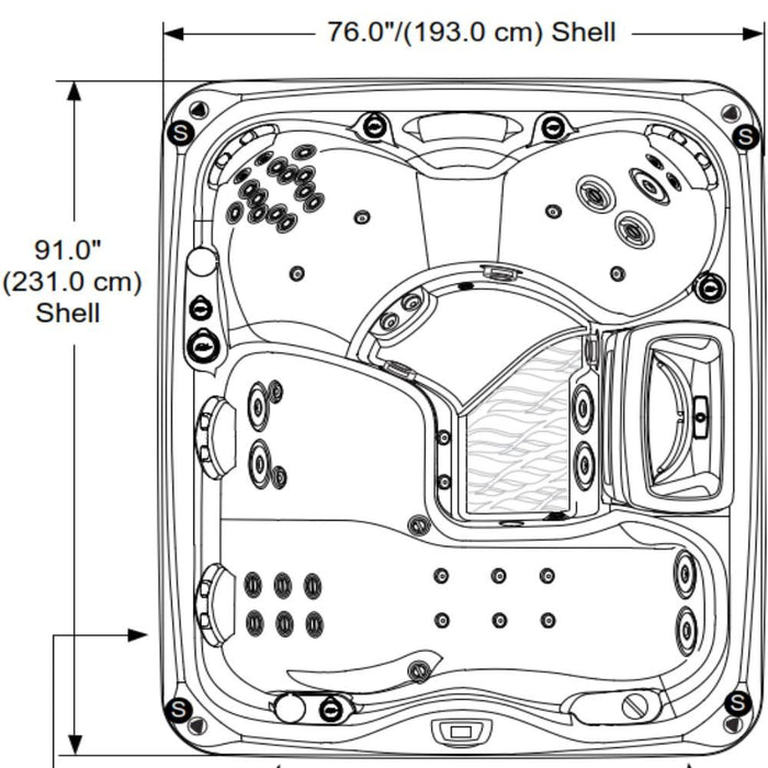 Sundance Spas Marin Hot Tub Cover Gray 2018+  (P/N: 6476-045G) - Aqua-Tech 