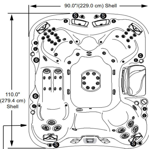 Sundance Spas Maxxus Hot Tub Cover Brown Bi-Fold 2009+  (P/N: 6476-000M) - Aqua-Tech 