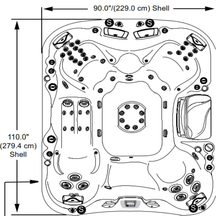 Sundance Spas Maxxus Hot Tub Cover Brown Bi-Fold 2009+  (P/N: 6476-000M) - Aqua-Tech 