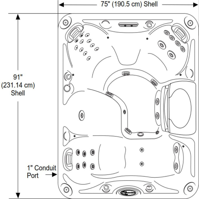 Sundance Spas Montclair Hot Tub Cover Gray  (P/N: 6476-001G) - Aqua-Tech