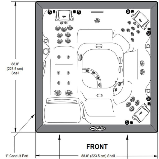 Sundance Spas Victoria Hot Tub Cover Brown  (P/N: 6476-012M) - Aqua-Tech 