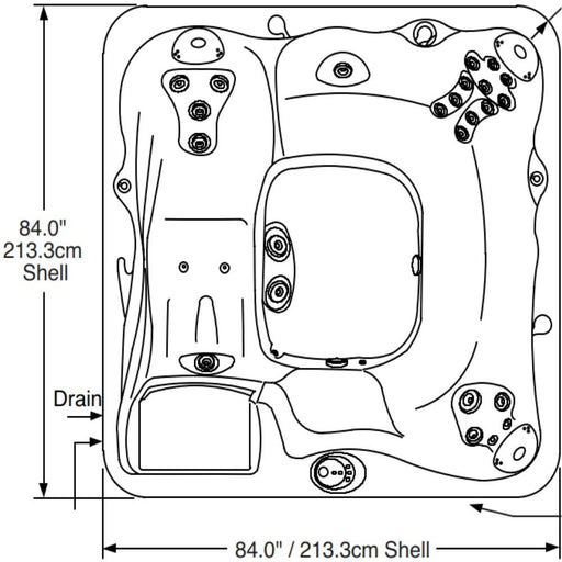 Sundance Sweetwater Spas Cayman Hot Tub Cover Gray 2003-2006  (P/N: 6475-113G) - Aqua-Tech 