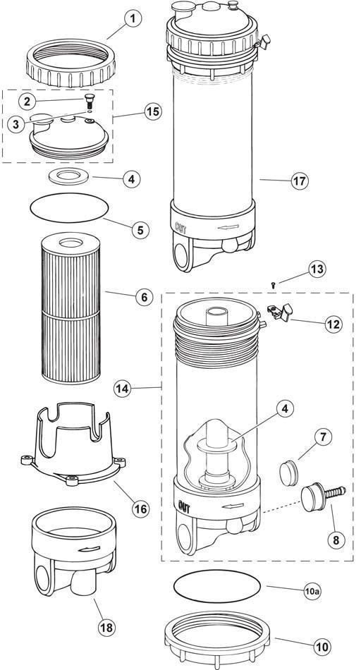 Hot Tub Parts - Rainbow RTL Filter Base (P/N: 17-2452) SHIPS IN 6 TO 8 WEEKS