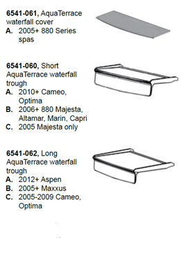 Hot Tub Parts - Sundance Spas Aqua-Terrace Long Waterfall Trough (P/N: 6541-062) SHIPS IN 6 TO 8 WEEKS