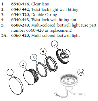 Hot Tub Parts - Sundance Spas Clear Lens (P/N: 6540-446) SHIPS IN 6 TO 8 WEEKS