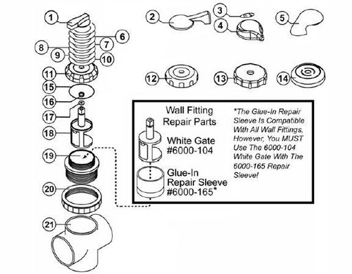 Hot Tub Parts - Sundance Spas Diverter Gate (P/N: 6000-104)