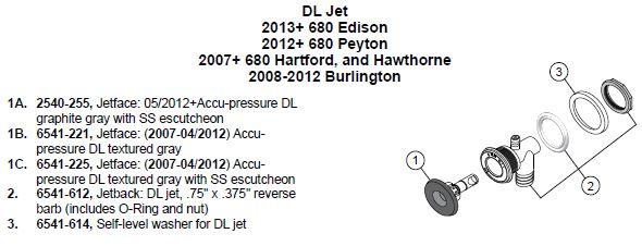 Hot Tub Parts - Sundance Spas DL Jetface (P/N: 6541-221)