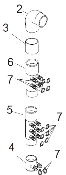 Hot Tub Parts - Sundance Spas Jacuzzi 2 Port Blind End Manifold (P/N: 6540-316)