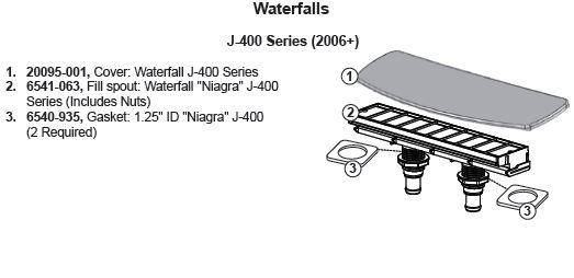 Hot Tub Parts - Sundance Spas Jacuzzi Aqua-Terrace Waterfall Body (P/N: 6541-063)