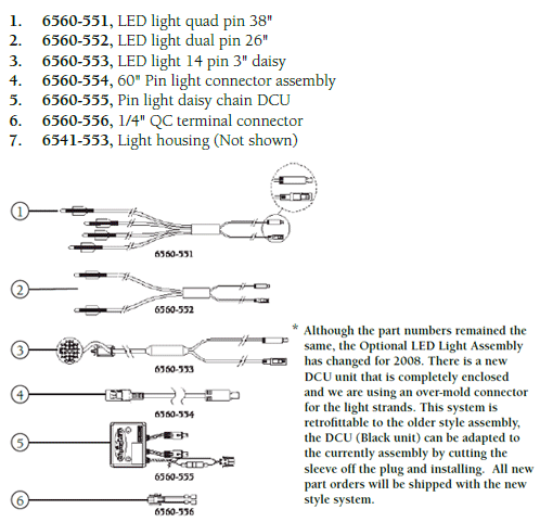 Hot Tub Parts - Sundance Spas Jacuzzi DCU:PIN LIGHT DAISY CHAIN (P/N: 6560-555)  SHIPS IN 6 TO 8 WEEKS