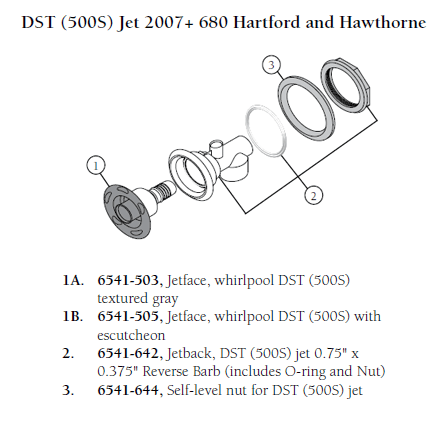 Hot Tub Parts - Sundance Spas Jacuzzi DST Jetface (P/N: 6541-503)