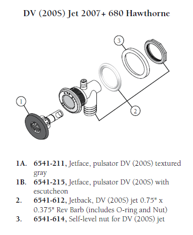 Hot Tub Parts - Sundance Spas Jacuzzi DV Jetface (P/N: 6541-211)