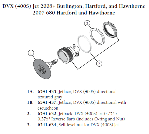 Hot Tub Parts - Sundance Spas Jacuzzi DVX Jetface (P/N: 6541-437)