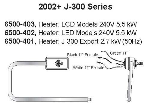 Hot Tub Parts - Sundance Spas Jacuzzi Series Spa Stainless Steel Tube Heater (P/N: 6500-402)