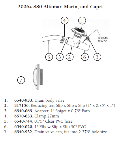 Hot Tub Parts - Sundance Spas Jacuzzi Spas Spigot By Barb Fitting (P/N: 6540-065)