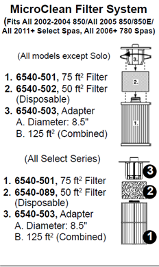 Hot Tub Parts - Sundance Spas Microclean I Throwaway Absorbtion Filter (P/N: 6540-502)