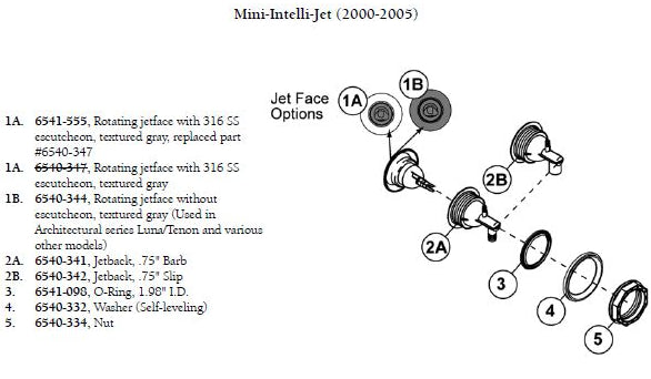 Hot Tub Parts - Sundance Spas Mini-Intelli-Jet Roto (P/N: 6541-555)