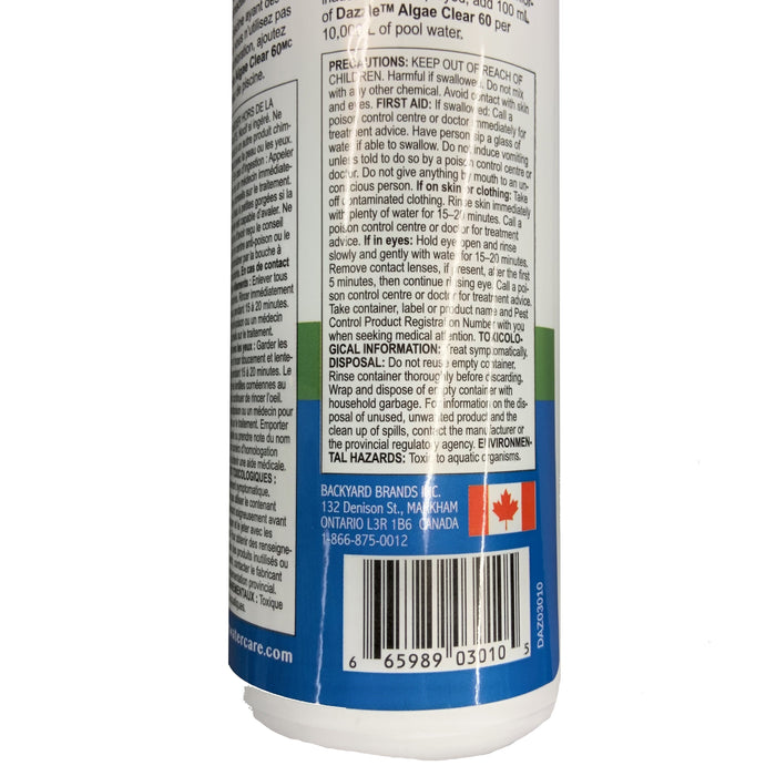 Pool Chemicals - Dazzle Algae Clear 60 (500 Ml)
