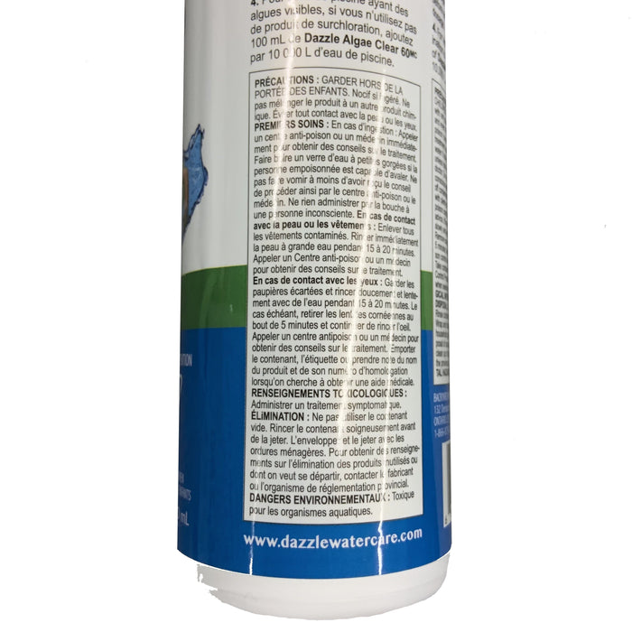 Pool Chemicals - Dazzle Algae Clear 60 (500 Ml)