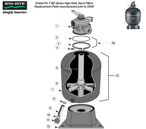 Pool Parts - Sta-Rite Filter Head (P/N: WC112-148)