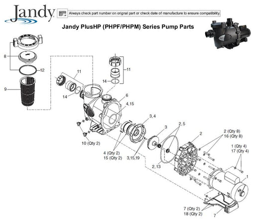 Pool Parts - Zodiac/Jandy 2 Inch By 2.5 Inch Tail Piece Replacement Kit (P/N: R0449000)